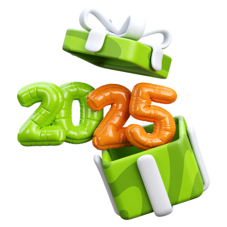 Happy New Year 2025_1  3D Icon