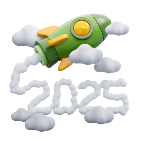 Happy New Year 2025  3D Icon