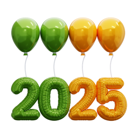 Happy New Year 2025  3D Icon