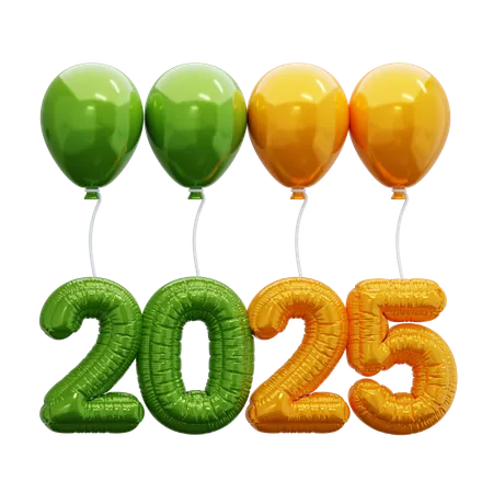 Happy New Year 2025  3D Icon