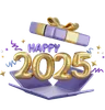 Happy New year 2025 3D Icon