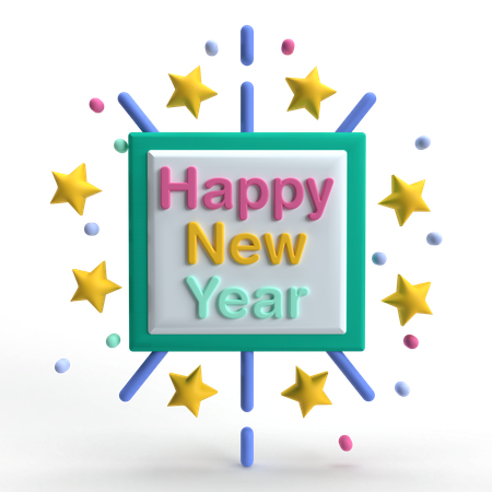 Happy New Year  3D Icon