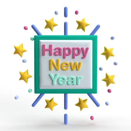 Happy New Year  3D Icon