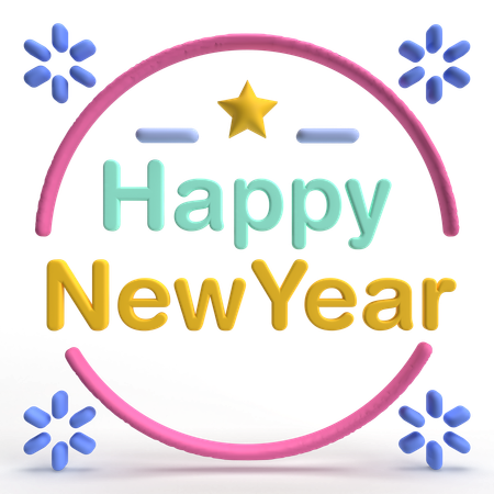 Happy New Year  3D Icon