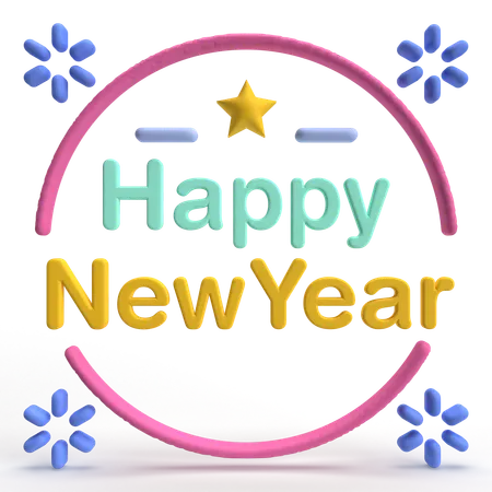 Happy New Year  3D Icon