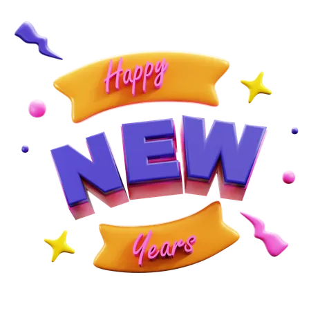 Happy New Year  3D Icon