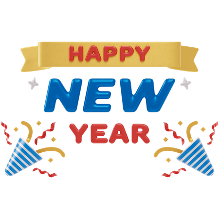 Happy New Year  3D Icon