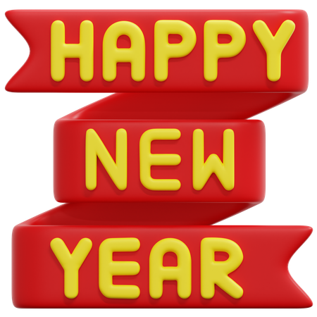 Happy new year badge  3D Icon