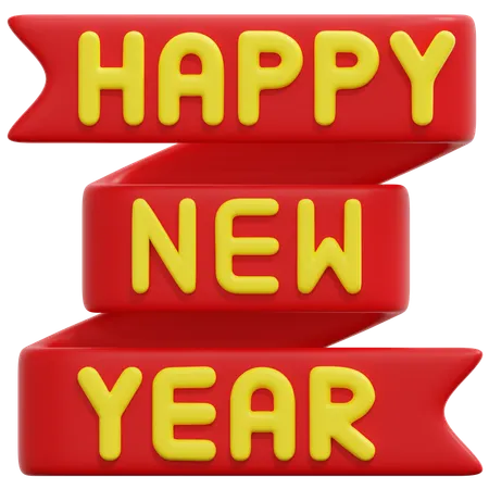 Happy new year badge  3D Icon