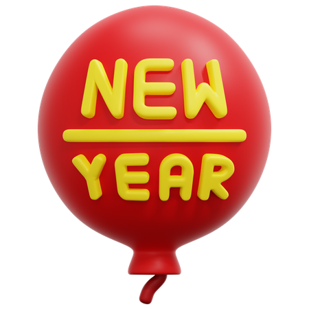 Happy new year balloon  3D Icon