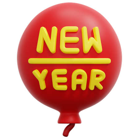 Happy new year balloon  3D Icon
