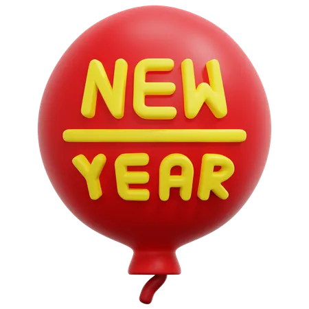Happy new year balloon  3D Icon