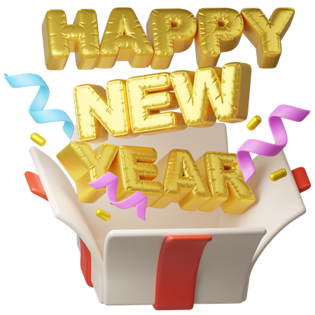 Happy New Year Box  3D Icon