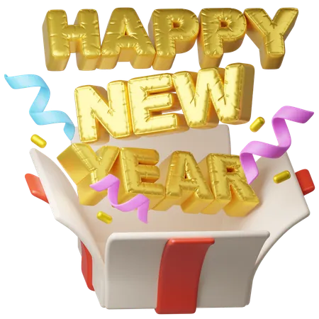 Happy New Year Box  3D Icon