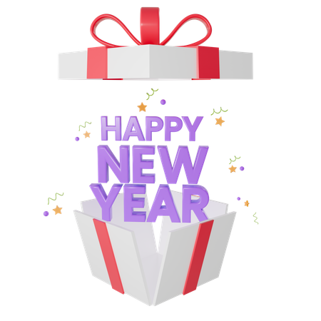Happy New Year Box  3D Icon