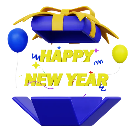 Happy New Year Gift  3D Icon