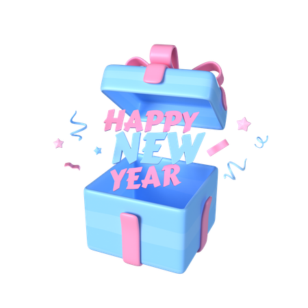 Happy New Year Gift  3D Icon