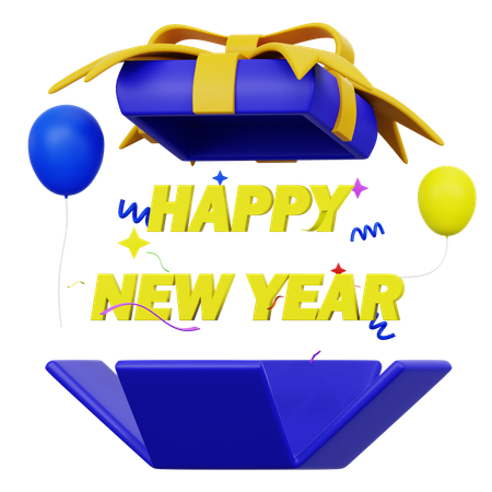 Happy New Year Gift  3D Icon