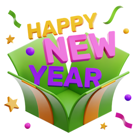 Happy New Year Gift  3D Icon