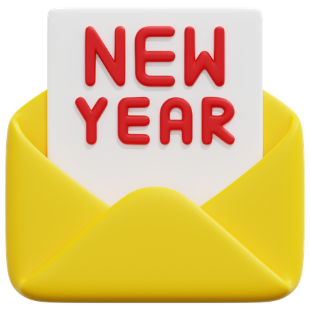 Happy new year invitation  3D Icon