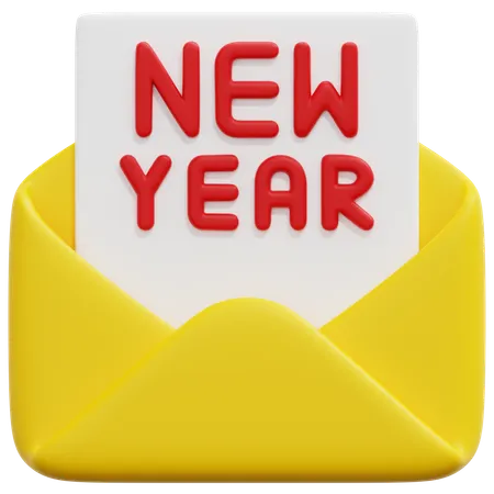 Happy new year invitation  3D Icon