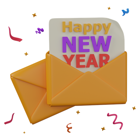 Happy new year lettre  3D Icon