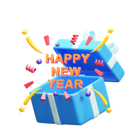 Happy new year out of box  3D Icon