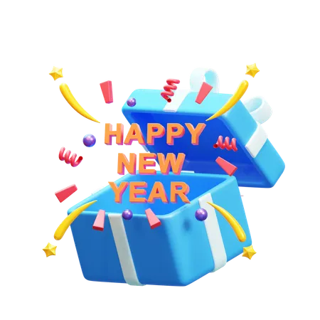 Happy new year out of box  3D Icon