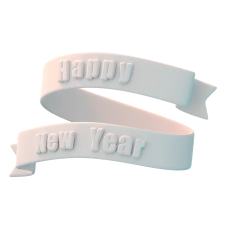 Happy New year Ribbon  3D Icon