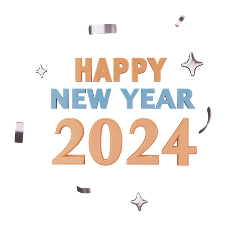 Happy newyear 2024  3D Icon