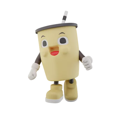 Happy Paper Cup Soft Drink Character 3D Icon
