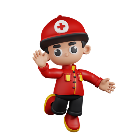 Happy Paramedic  3D Illustration