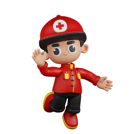 Happy Paramedic  3D Illustration