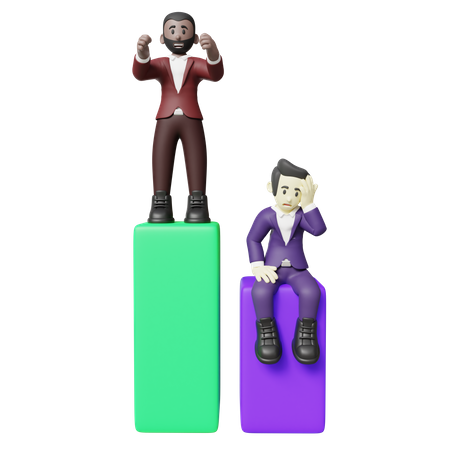Happy Politician Beat His Competitor  3D Icon