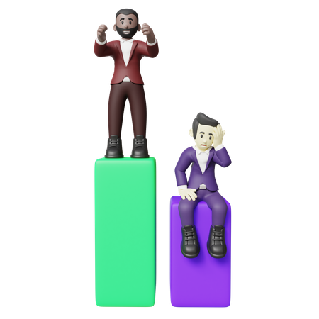 Happy Politician Beat His Competitor 3D Illustration