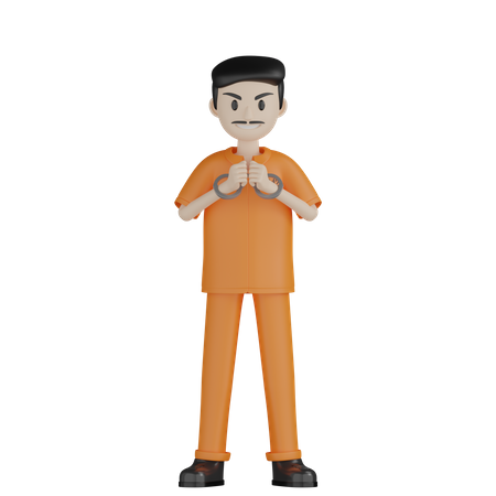 Happy Prisoner  3D Illustration