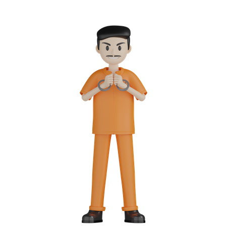 Happy Prisoner 3D Illustration