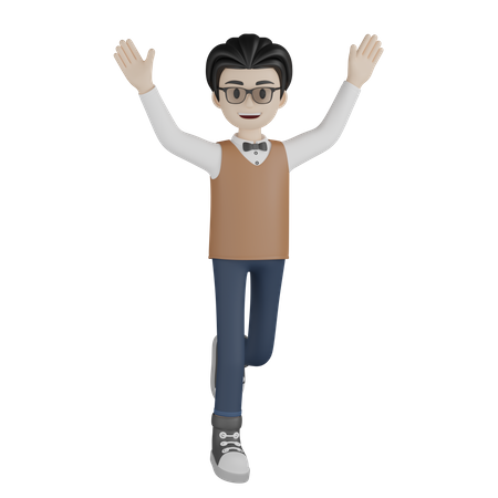 Happy Professor  3D Illustration