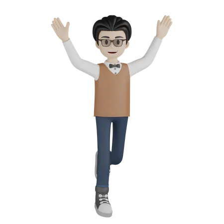 Happy Professor 3D Illustration