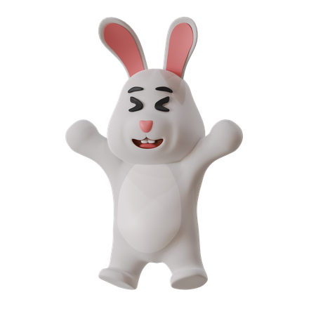 Happy Rabbit  3D Illustration