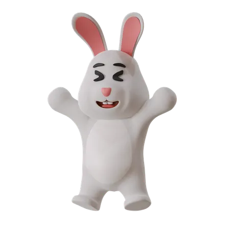 Happy Rabbit  3D Illustration