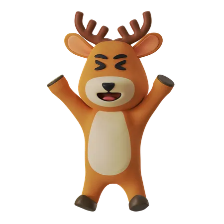 Happy Reindeer  3D Illustration