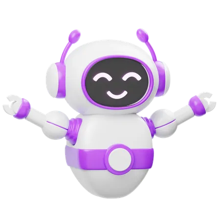 Robô feliz  3D Illustration