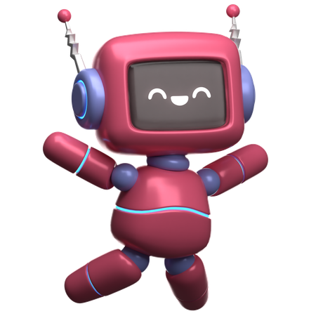 Happy Robot  3D Illustration