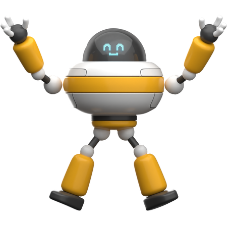 Happy Robot  3D Illustration