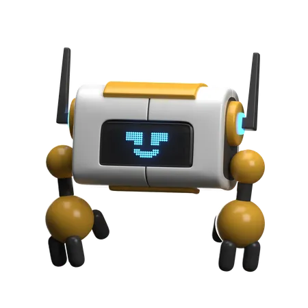 Happy Robot  3D Illustration