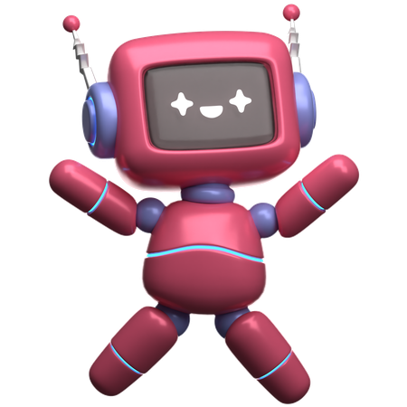 Happy Robot  3D Illustration