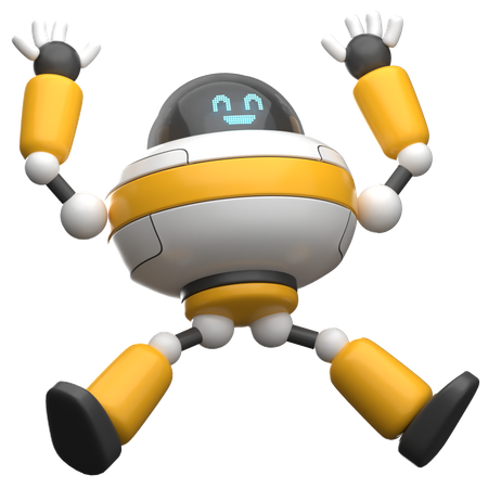 Happy Robot  3D Illustration