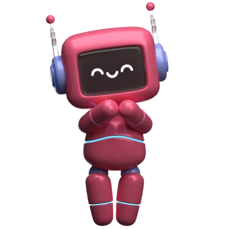 Happy Robot  3D Illustration