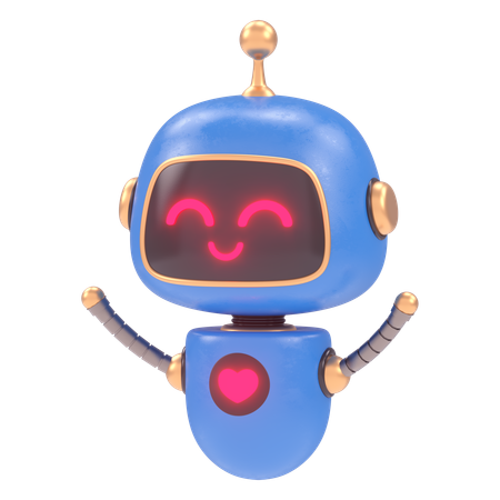 Happy Robot  3D Illustration